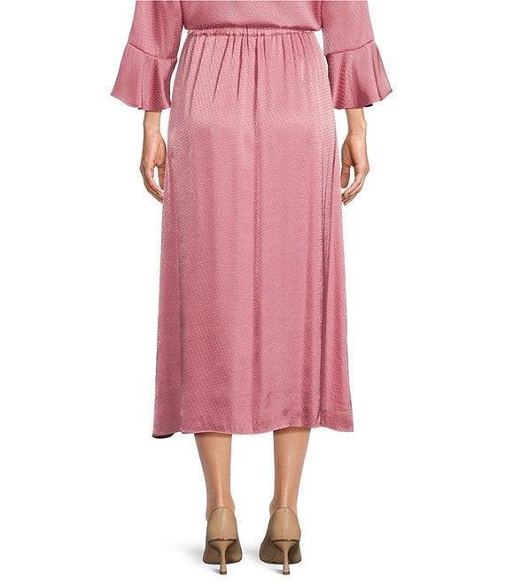 Investments Foxglove Pink Dot Side Zip Midi Skirt Product Image