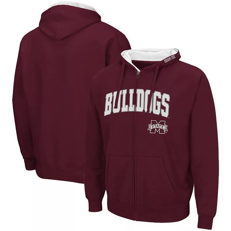 Men's Colosseum Green Ohio Bobcats Arch & Logo 3.0 Full-Zip Hoodie, Size: Small, Ohu Green Product Image