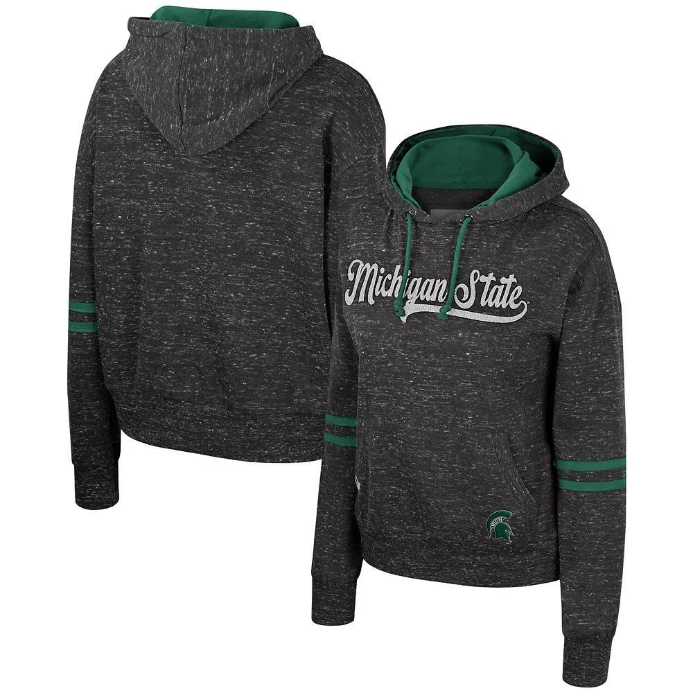 Womens Colosseum Charcoal Michigan State Spartans Catherine Speckle Pullover Hoodie Product Image