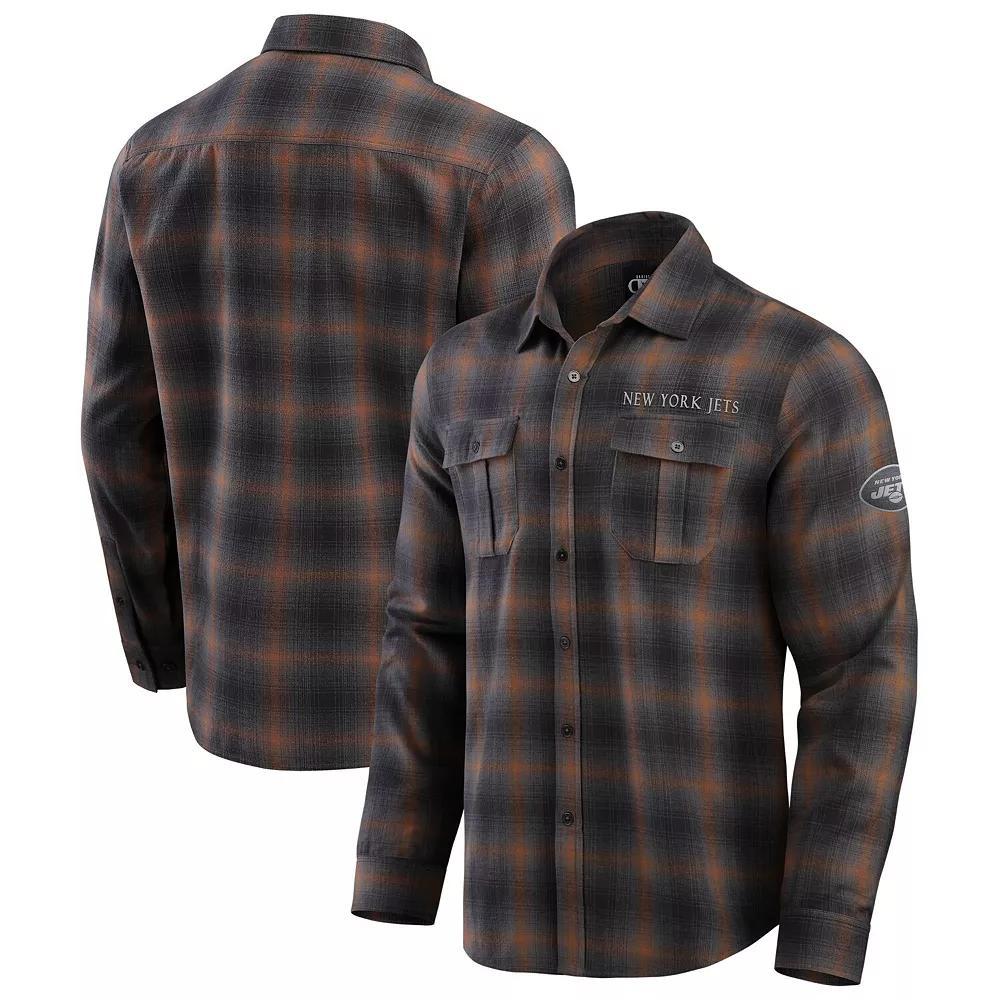 Men's Darius Rucker Collection by Fanatics Charcoal New York Giants Classic Flannel Long Sleeve Button-Up Shirt, Size: Small Product Image
