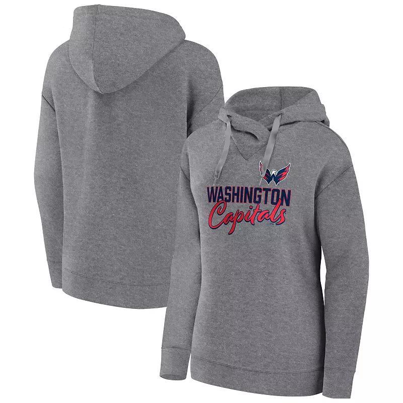 Women's Fanatics Branded Heather Gray Los Angeles Kings Script Favorite Pullover Hoodie, Size: Medium, Kgs Grey Product Image