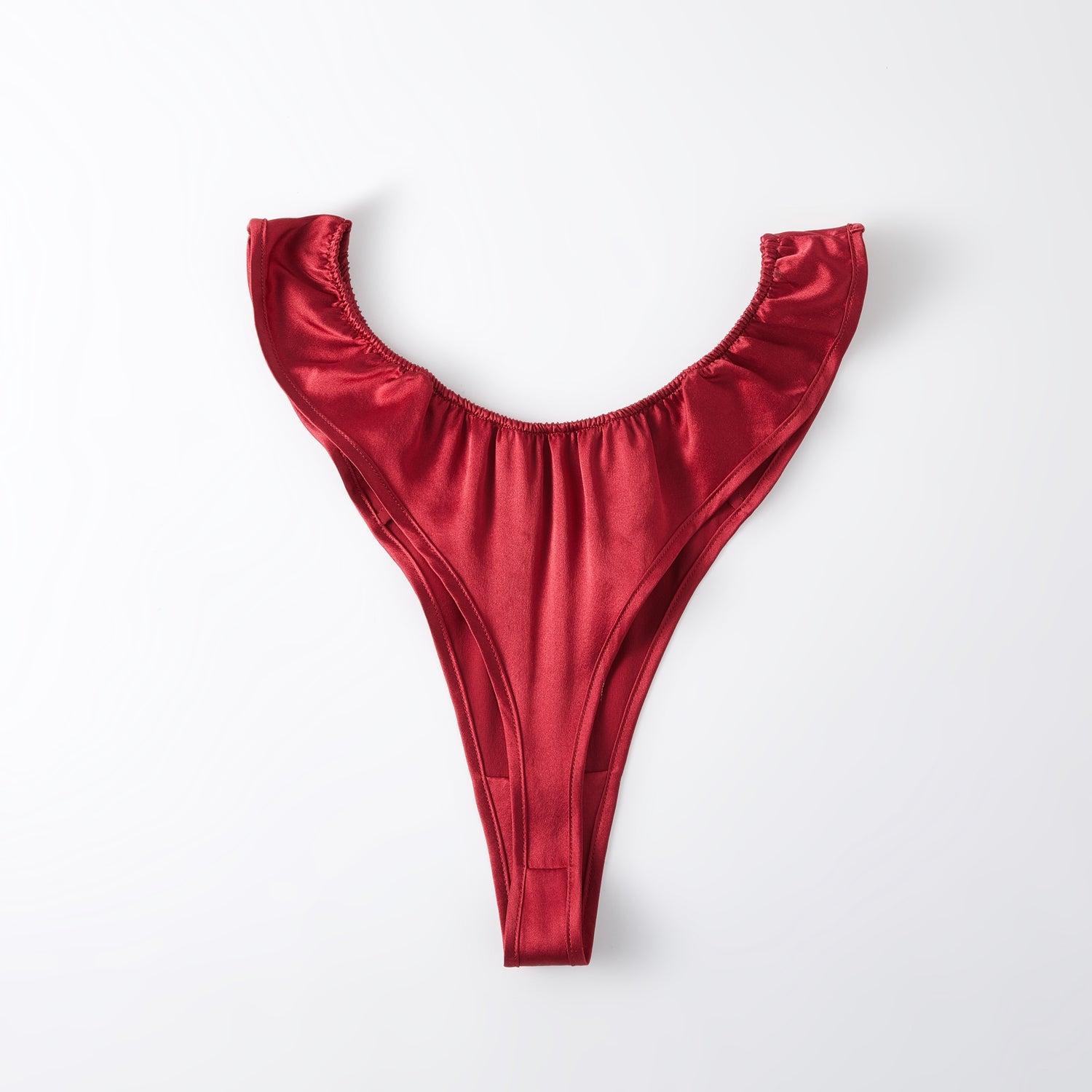 Pearl White Pure Mulberry Silk T-String Panties | Mid to High Waist | 22 Momme | Float Collection Product Image