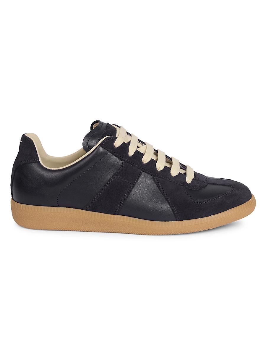 Mens Drill Fabric and Suede Sneakers Product Image