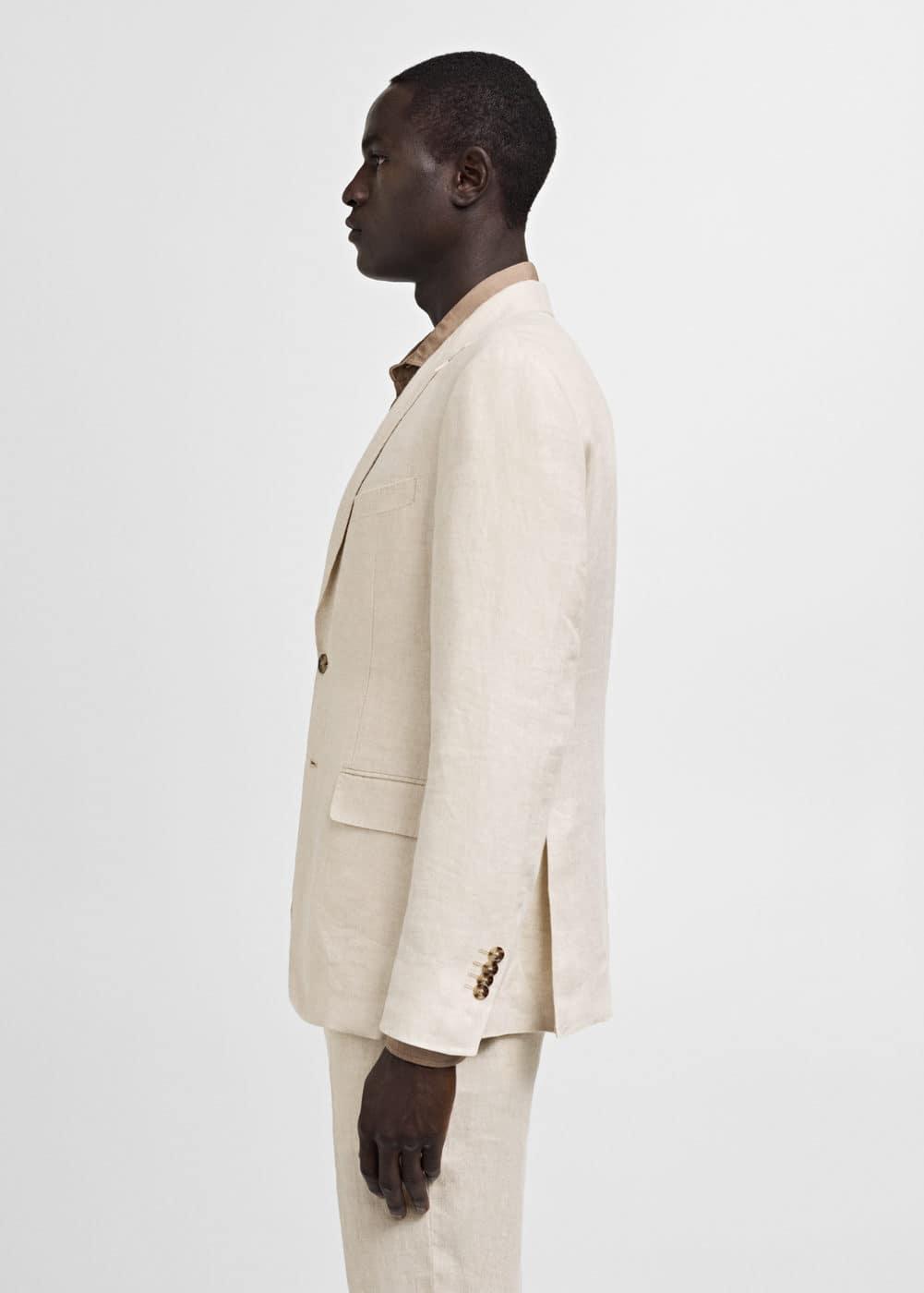 100% linen slim-fit suit blazer - Men | MANGO USA Product Image