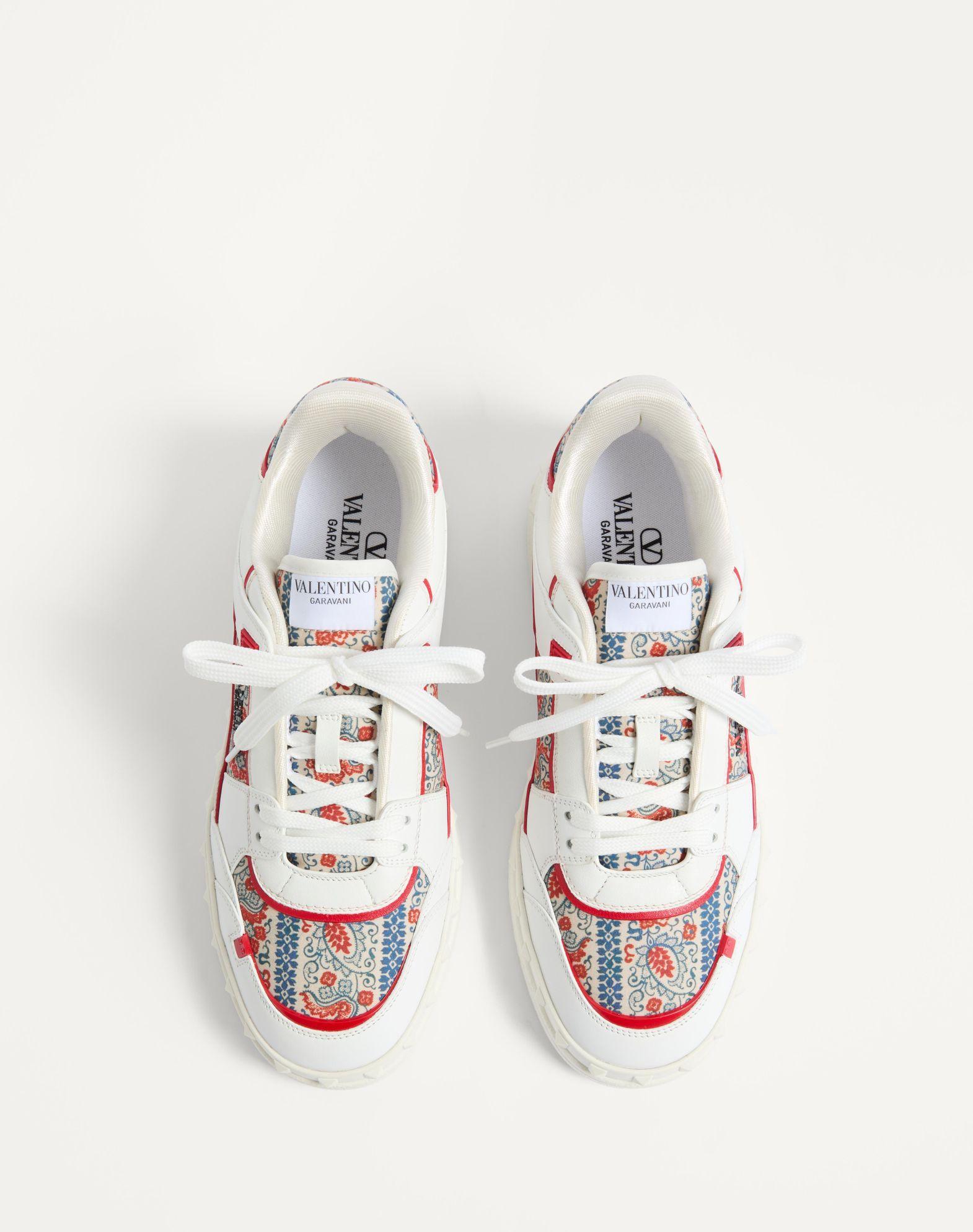 Freedots Low-Top Sneaker In Calfskin And Voyage Imaginaire Fabric Product Image
