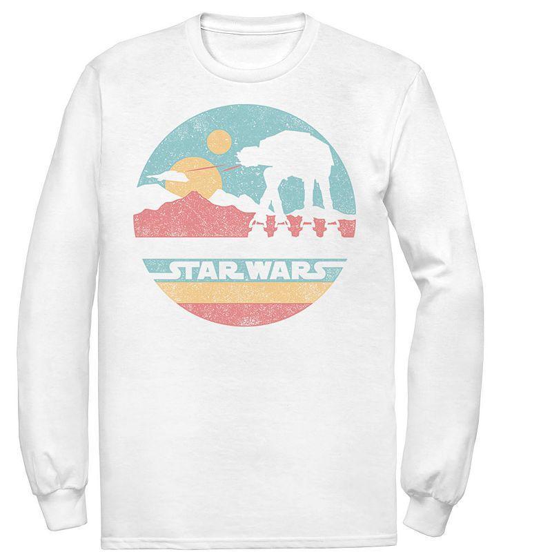 Men's Star Wars AT-AT Silhouette Title Logo Circle Tee, Size: Large, White Product Image