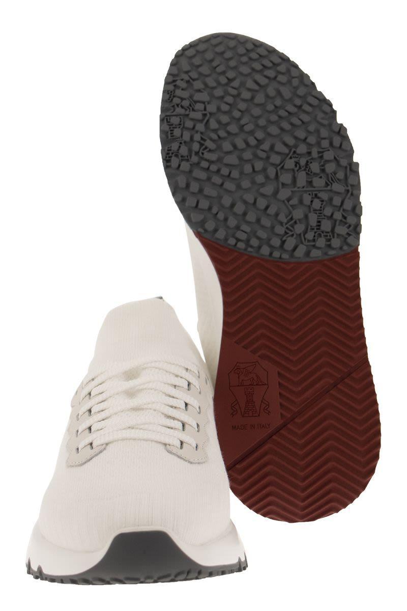 BRUNELLO CUCINELLI Cotton Knit Runners In White Product Image