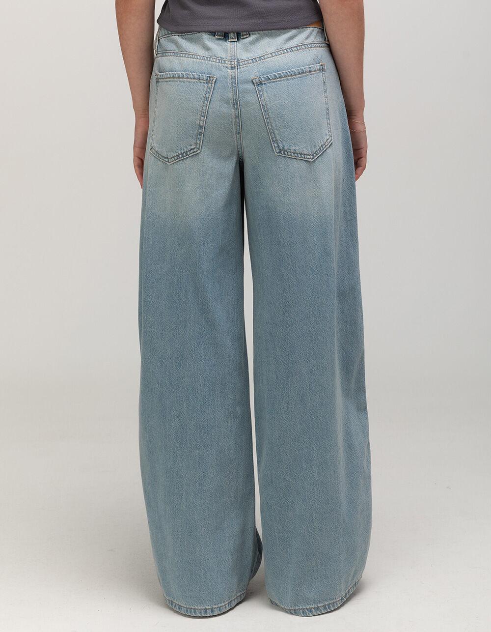 RSQ Womens Mid Rise Wide Leg Panel Jeans Product Image