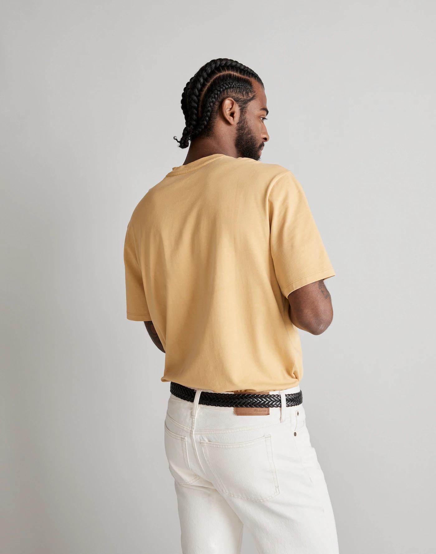 Textured Cotton Pocket Henley Tee Product Image