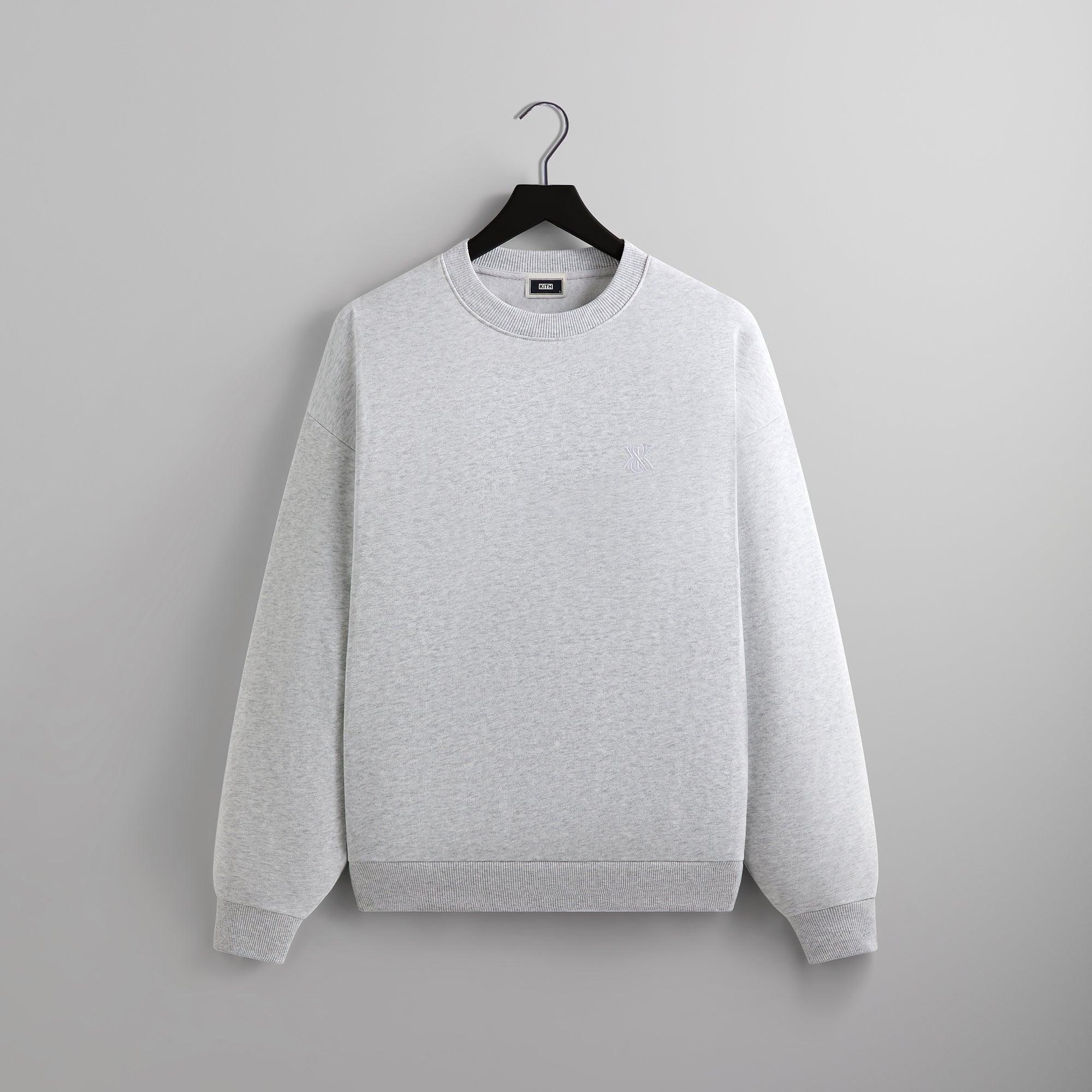 Kith Compact Knit Nelson Crewneck - Light Heather Grey Male Product Image