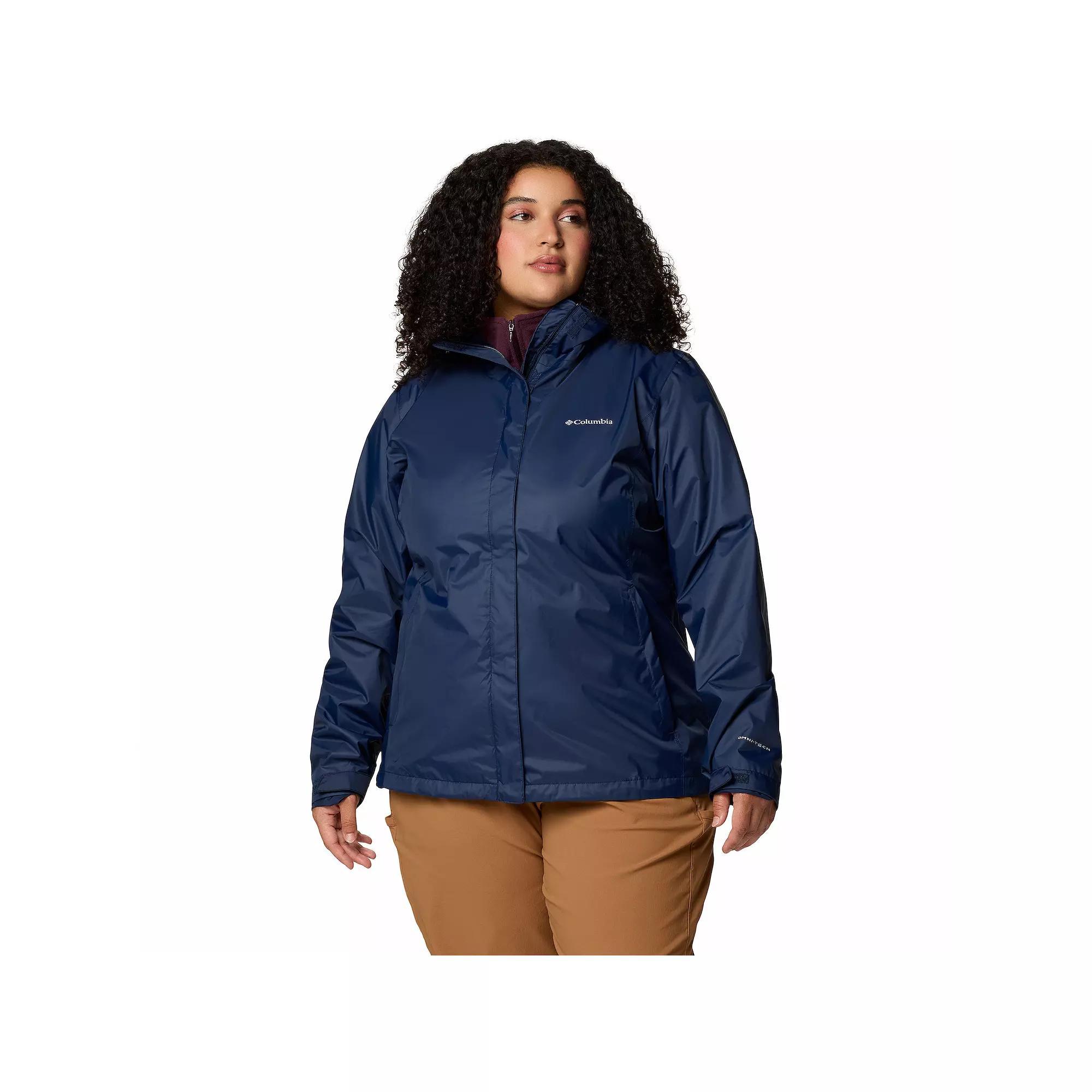 Plus Size Columbia Arcadia™ II Hooded Packable Jacket, Women's, Size: 1XL, New Black Product Image