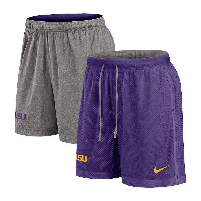 Men's Nike Purple/Heather Gray LSU Tigers Player Reversible Shorts, Size: Medium Product Image