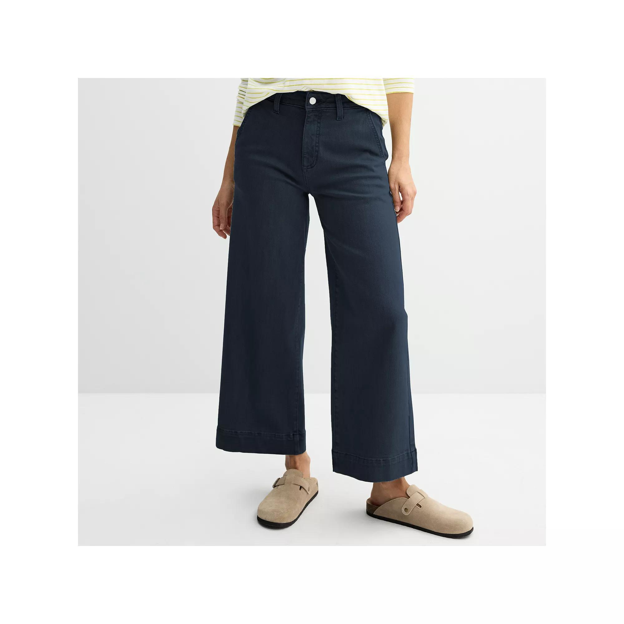 Women's Sonoma Goods For Life® Cropped Wide Leg Pants, Size: 10, Brown Product Image