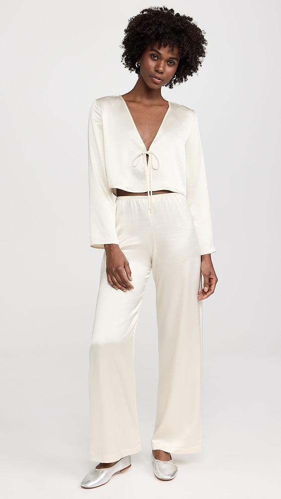 Leset Barb Long Sleeve Tie Top | Shopbop Product Image