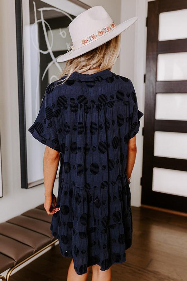 Dancing In The Sun Babydoll Dress In Navy Product Image