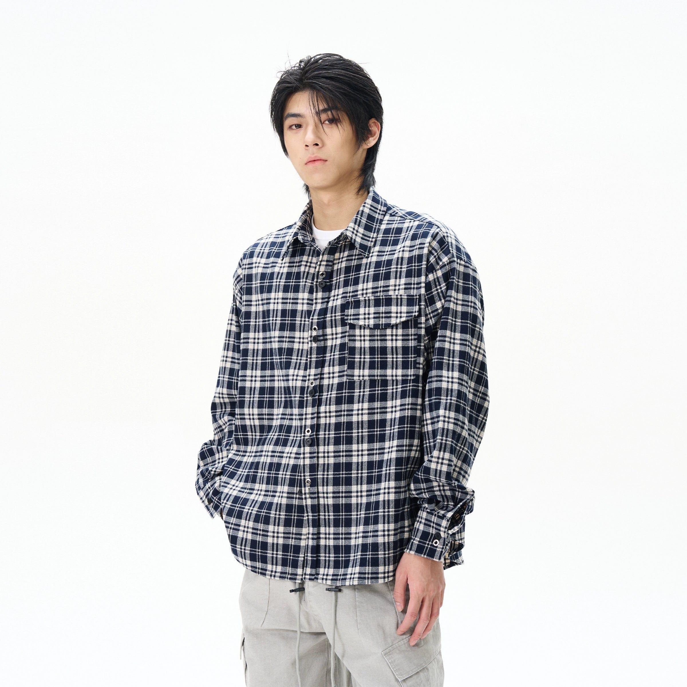 RT No. 12146 BLUE PLAID SHIRT Product Image