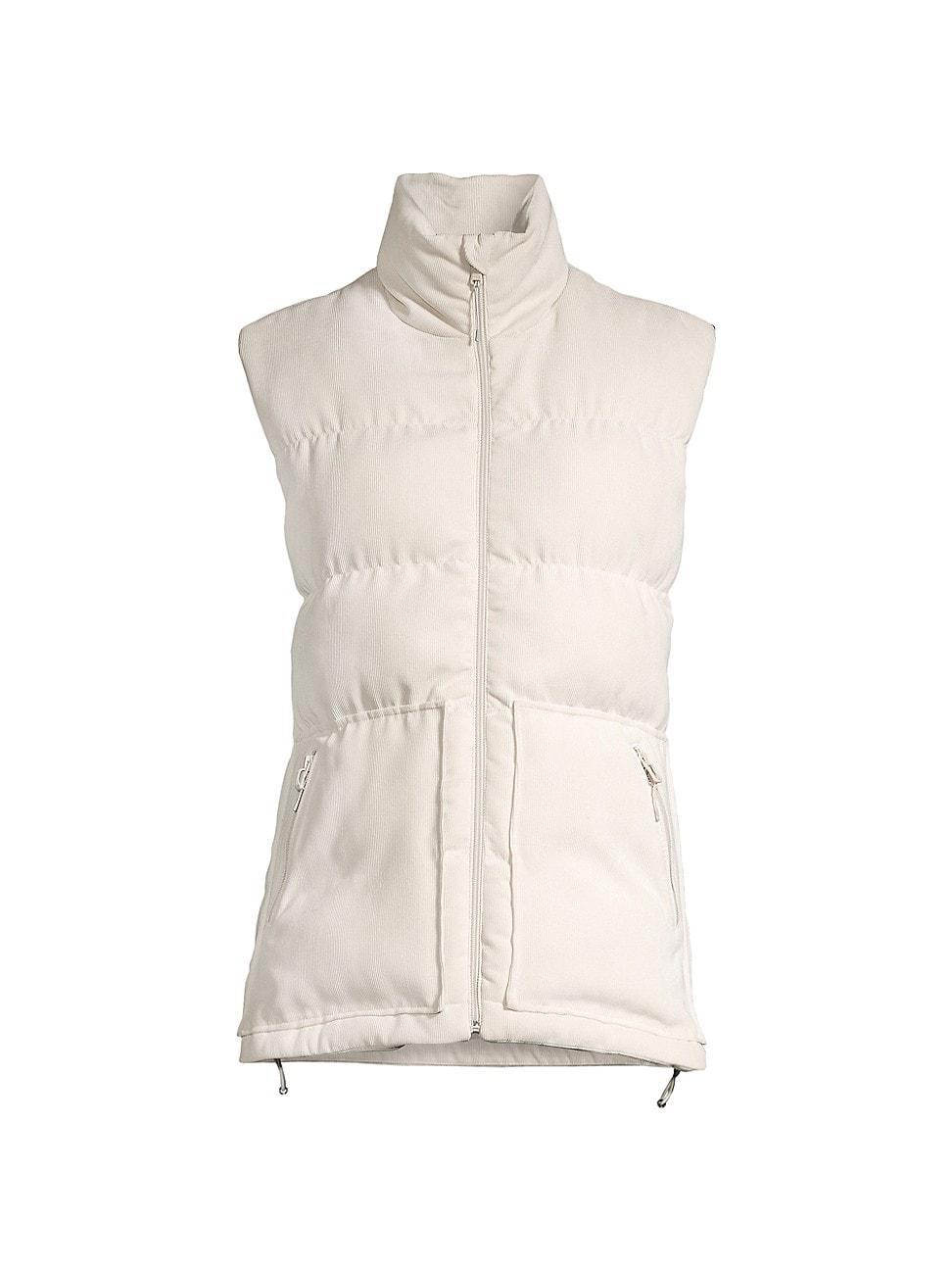 Womens Oversized Corduroy Puffer Vest Product Image