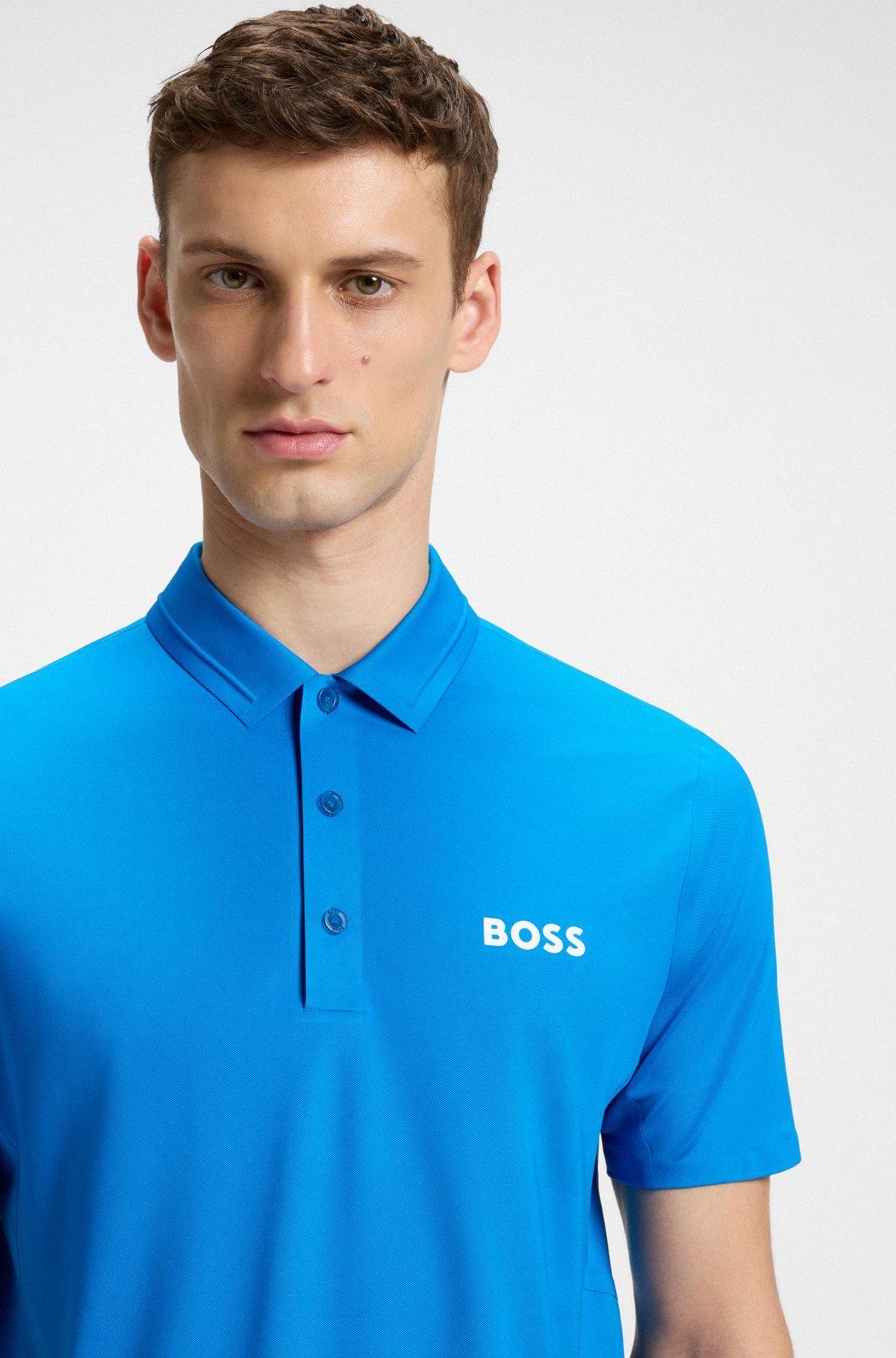 Active slim-fit polo shirt with bonded seams Product Image