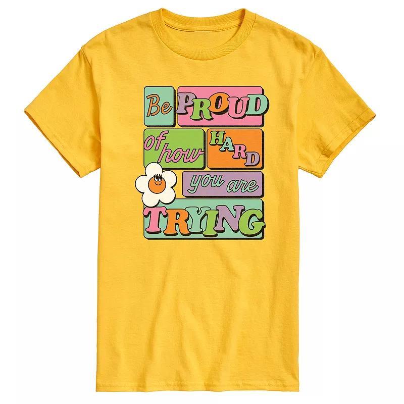 Mens Be Proud Of How Hard You Are Trying Graphic Tee Grey Gray Product Image