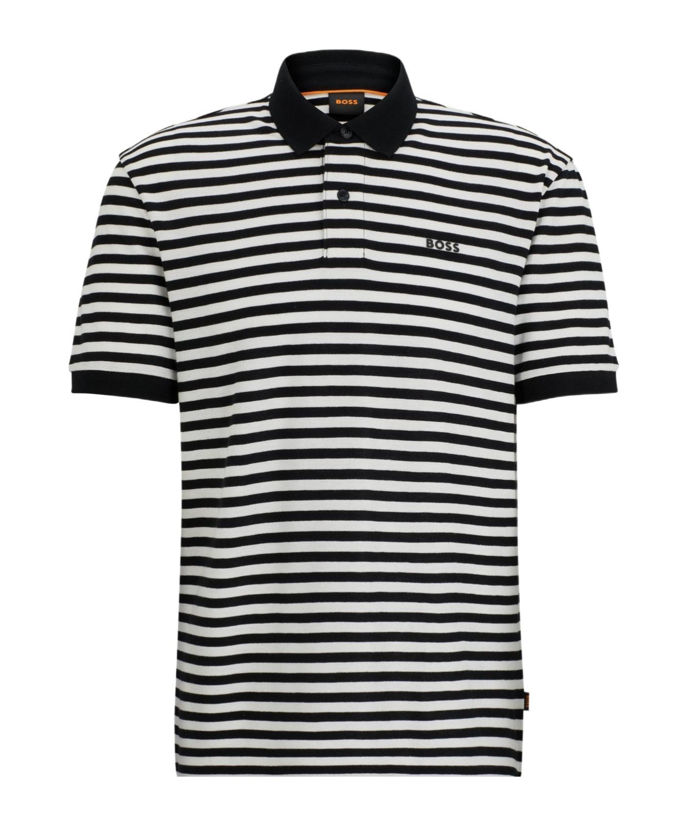 HUGO BOSS Short-sleeved Polo Shirt In Black Product Image