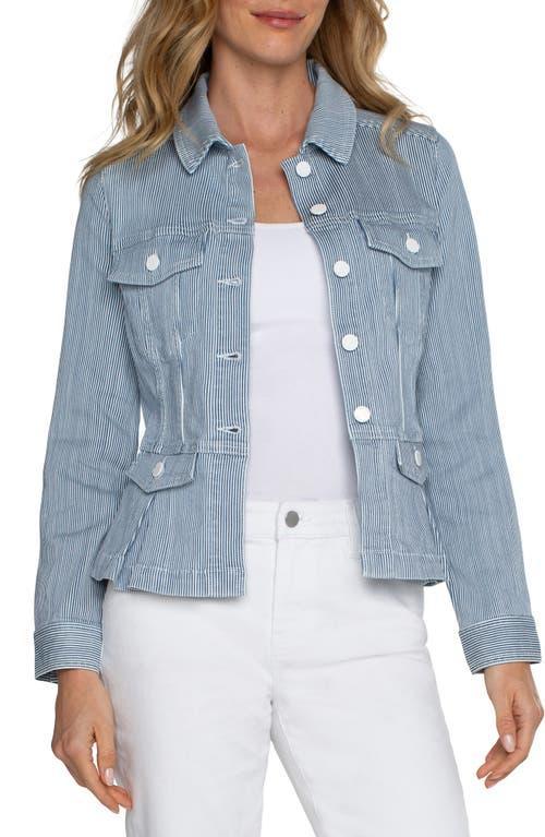 Liverpool Los Angeles Chambray Peplum Jacket Product Image
