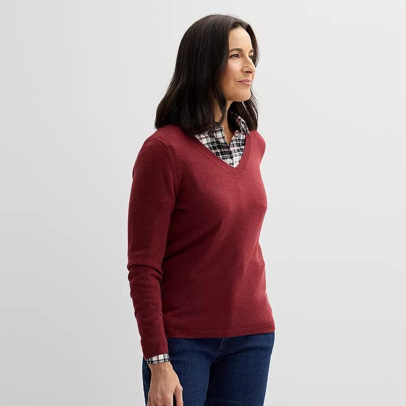 Womens Croft & Barrow The Extra Soft V-Neck Sweater Demure Purple Product Image