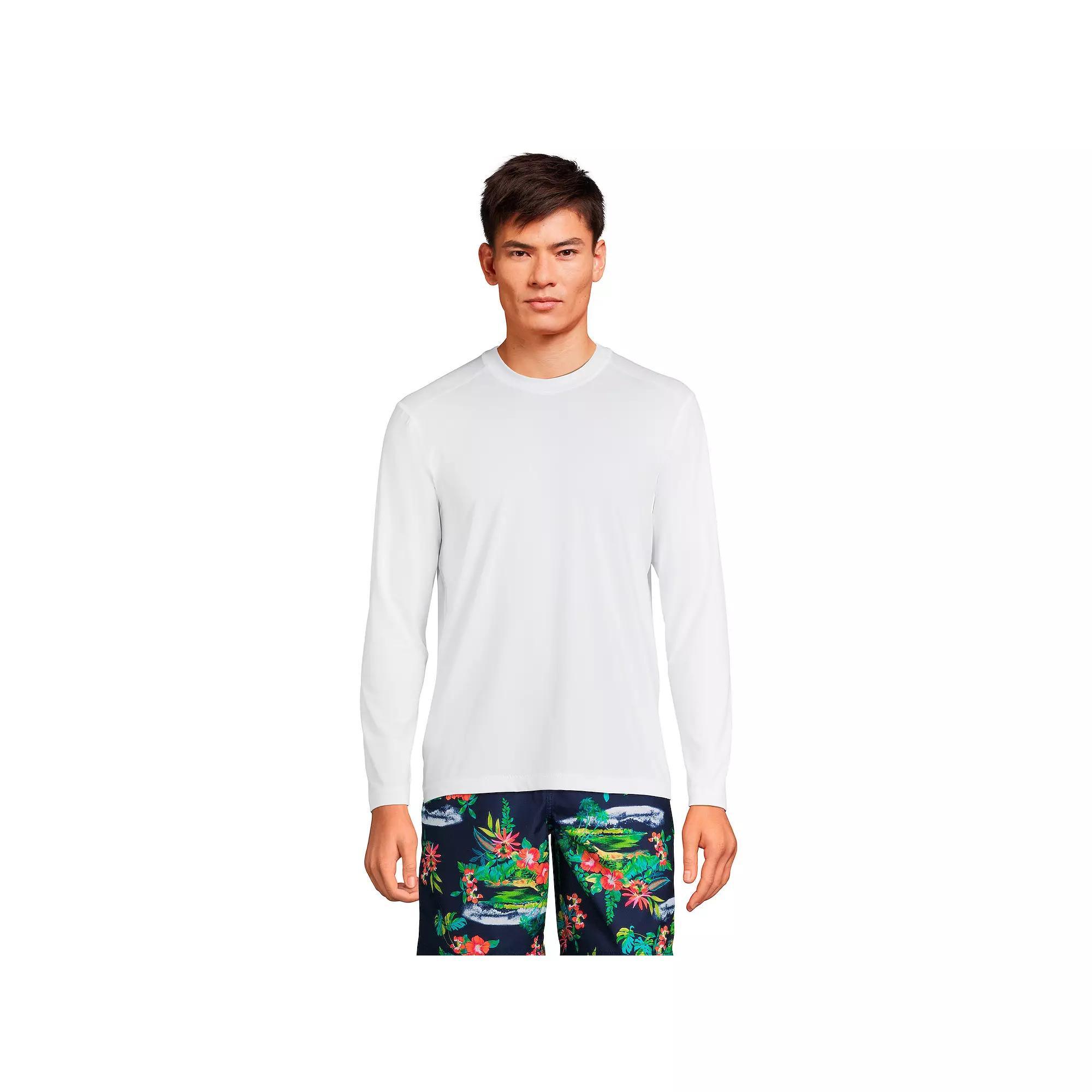 Big & Tall Lands' End SPF Long Sleeve Tee, Men's, Size: Medium Tall, Deep  Blue Product Image
