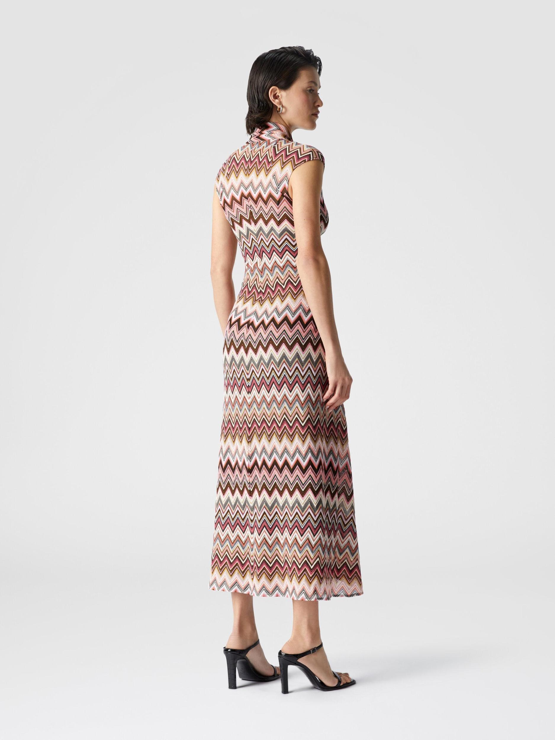 Long dress in cotton and zigzag viscose Product Image