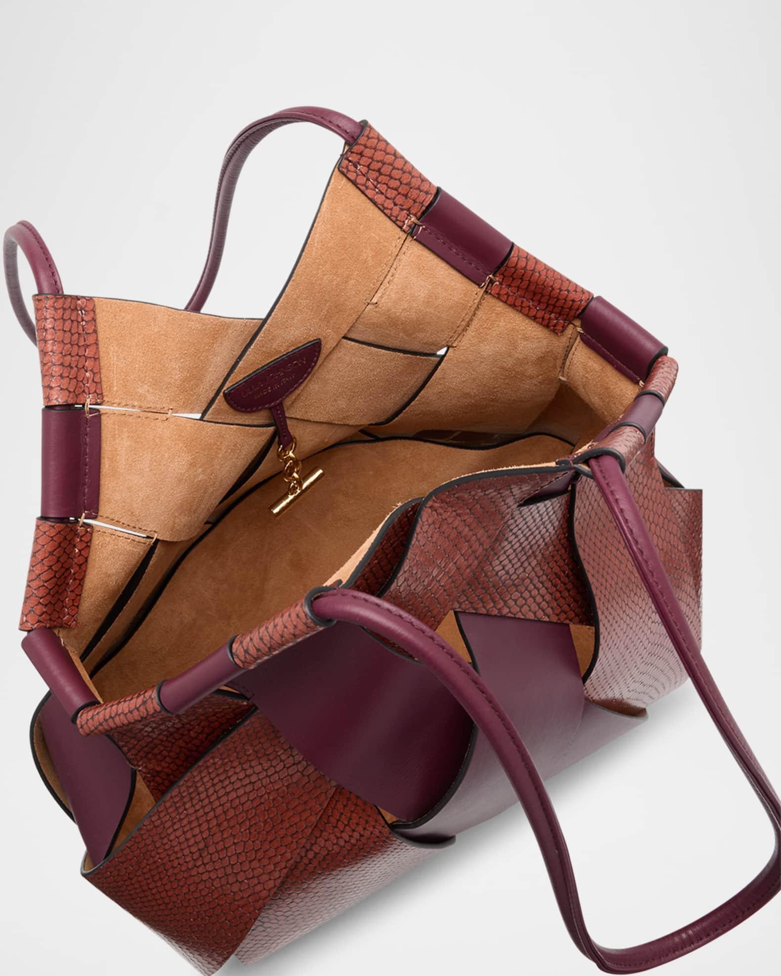 Charlotte Woven Snake-Print Leather Tote Bag Product Image