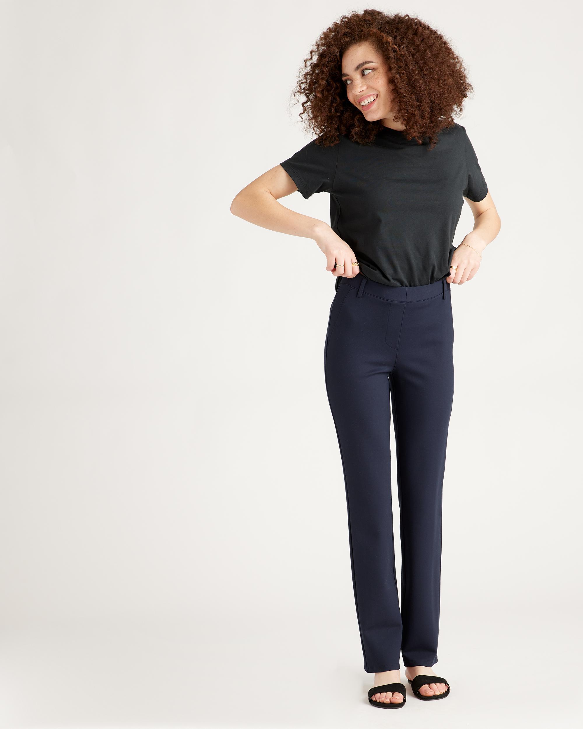 Quince | Women's Ultra-Stretch Ponte Straight Leg Pants Petite Size XS, Rayon Product Image