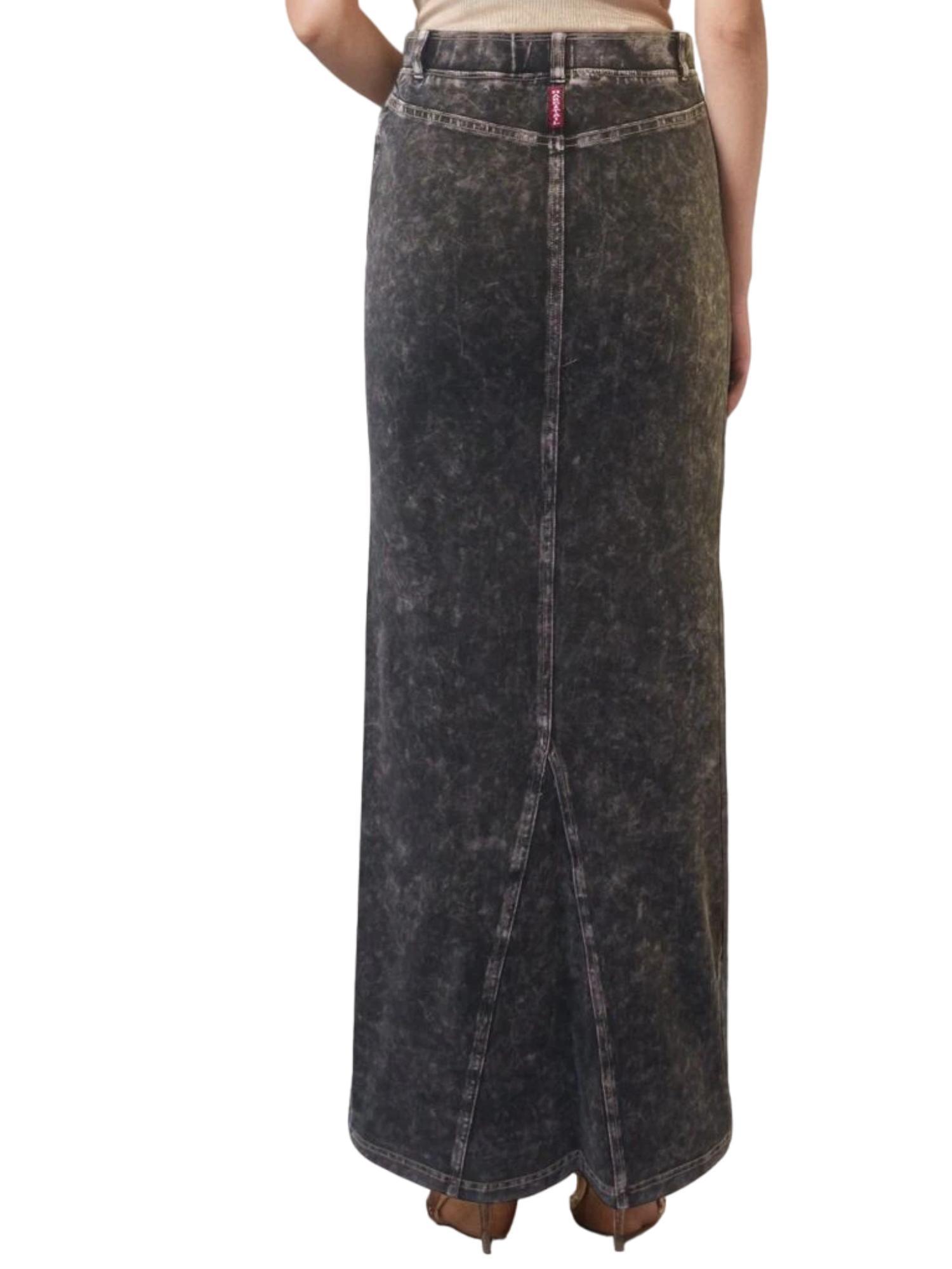 Hard Tail Long Denim Back Inset Skirt WJ-127 Product Image