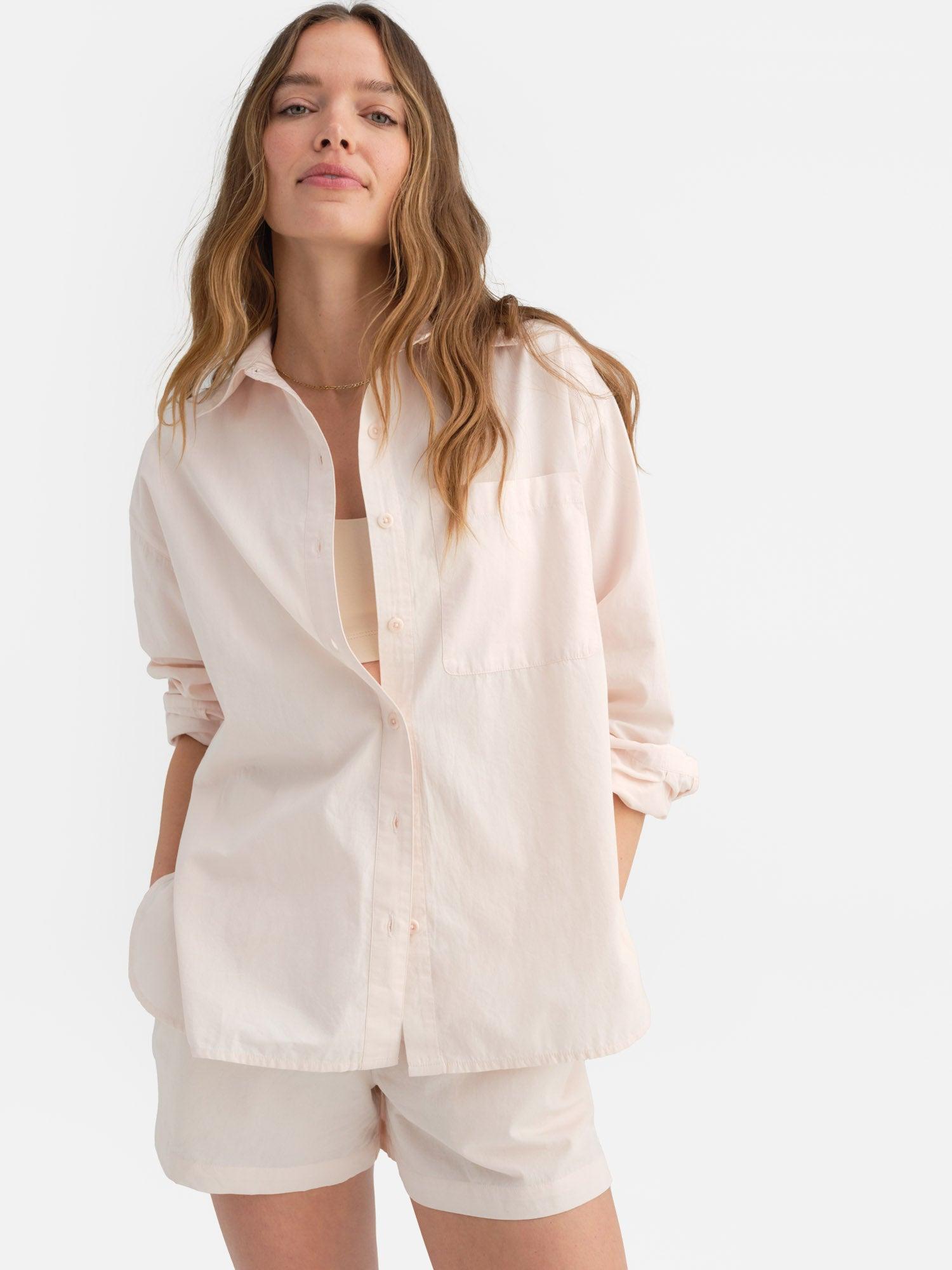 Organic Poplin Long Sleeve Button Down Female Product Image