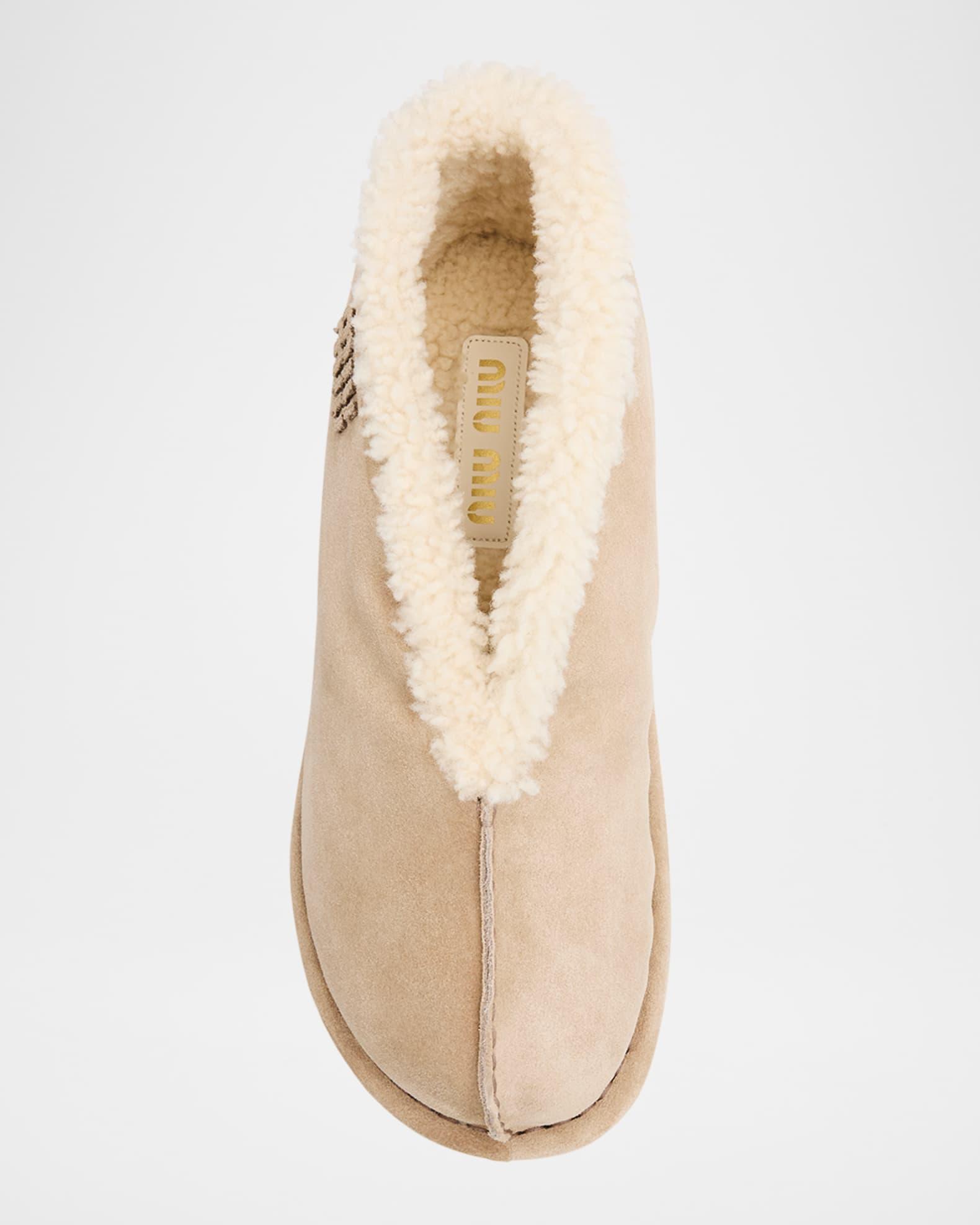 Suede Shearling-Lined Booties Product Image