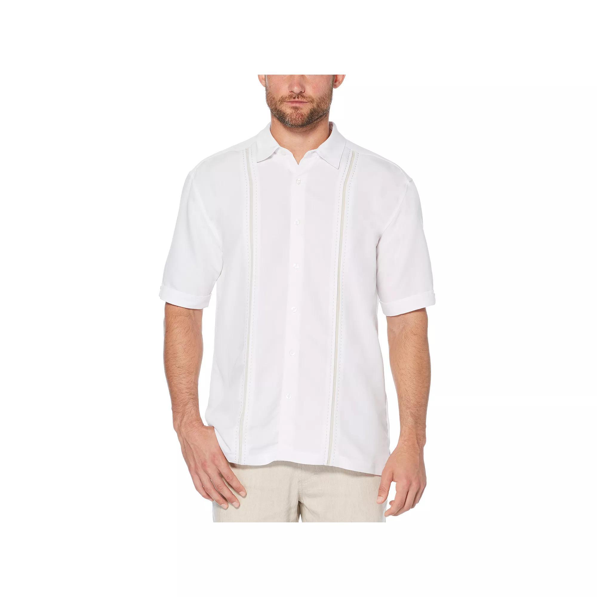 Men's Cubavera Classic-Fit Paneled Button-Down Shirt, Size: Small, Black Product Image
