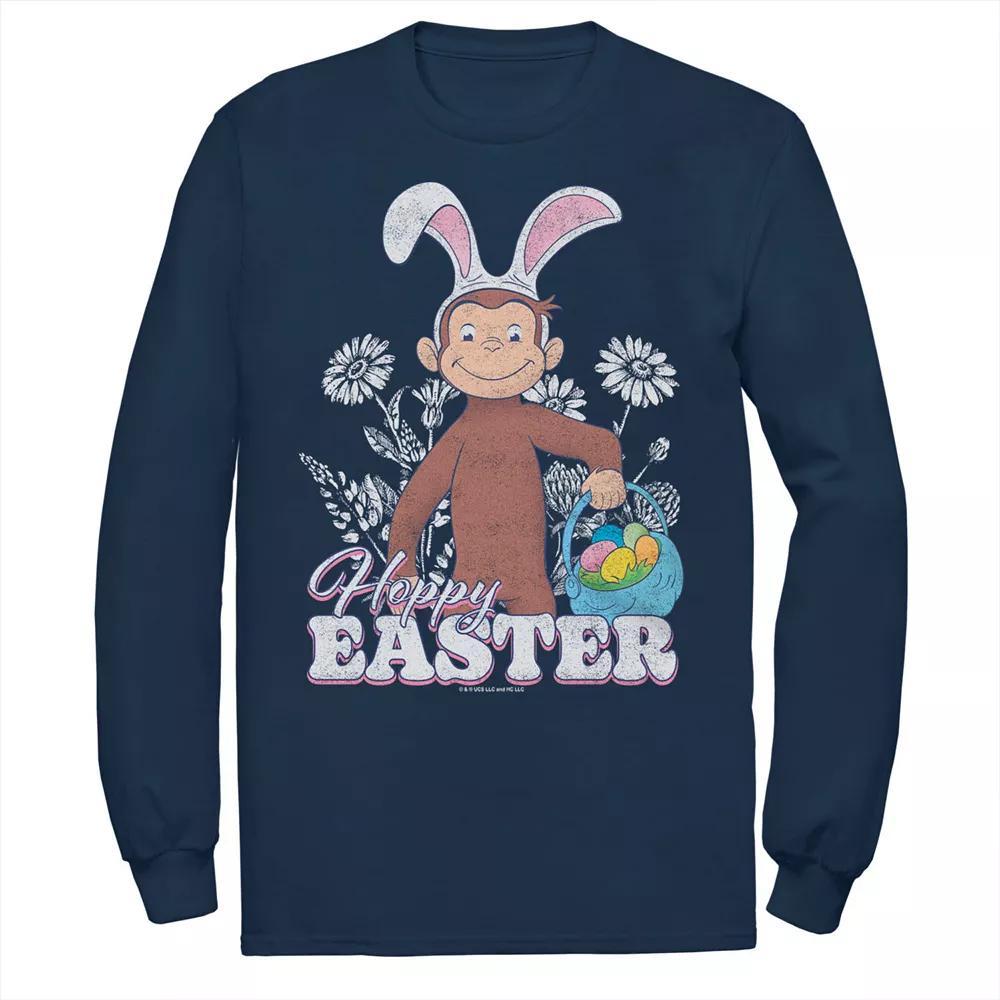 Big & Tall Curious George Bunny Ears And Easter Eggs Graphic Tee, Men's, Size: 3XL Tall, Blue Product Image