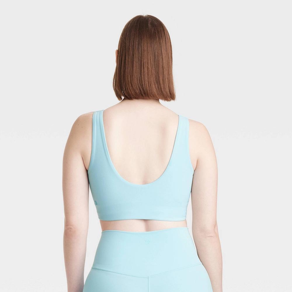 Womens Everyday Soft Medium Support Longline Sports Bra - All In Motion Blue 3X Product Image