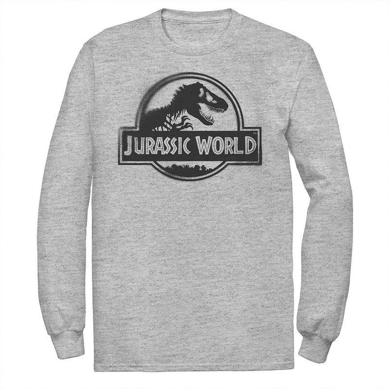 Men's Jurassic World Two Black Spray Paint Logo Tee, Size: XXL, Athletic Grey Product Image