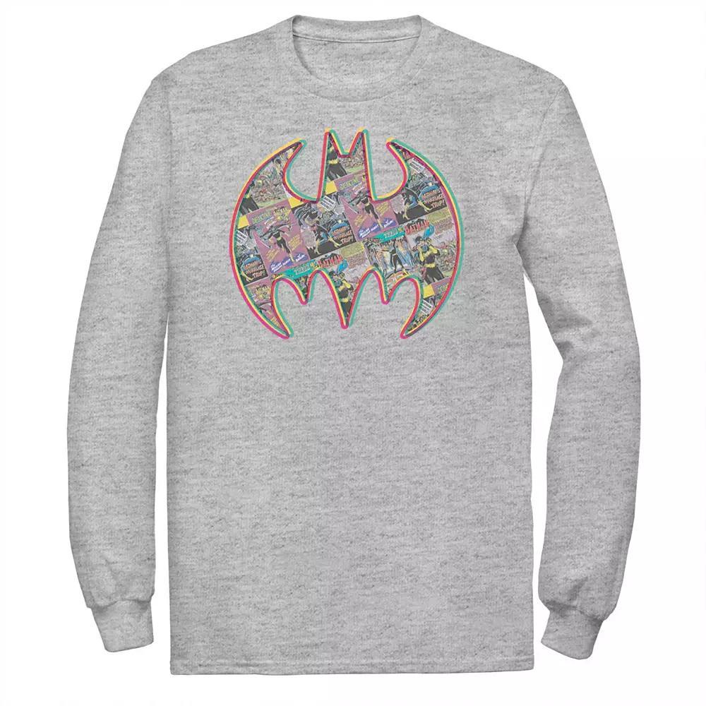 Men's DC Comics Batman Neon Comic Cover Logo Tee, Size: Small, Athletic Grey Product Image