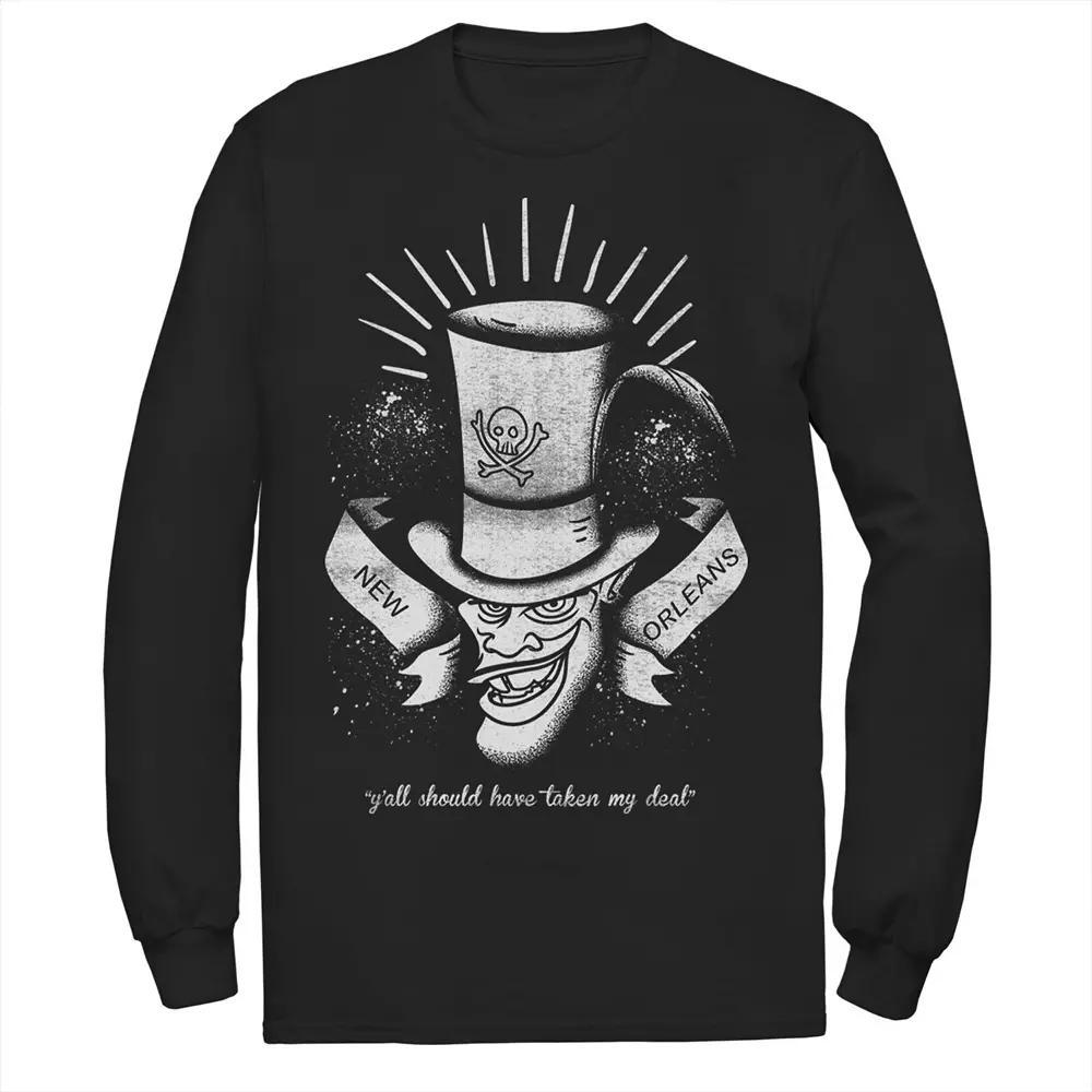 Men's Disney Princess and the Frog Doctor Facilier Deal Long Sleeve Tee, Size: Medium, Black Product Image