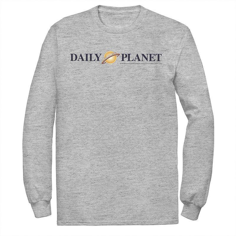 Men's DC Comics Superman Daily Planet Logo Long Sleeve Graphic Tee, Size: Large, Athletic Grey Product Image