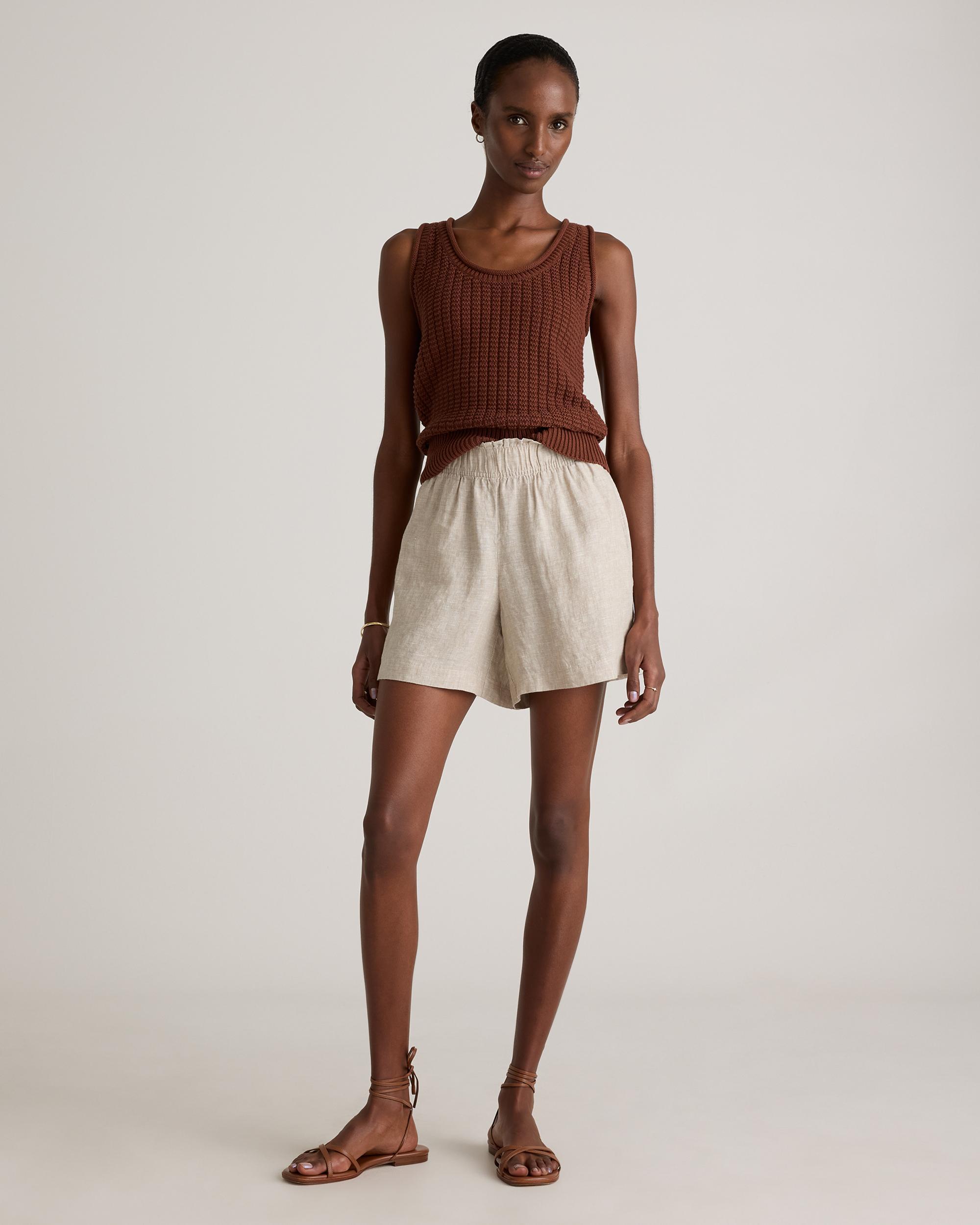 Quince | Women's 100% European Linen High Waisted Shorts Product Image