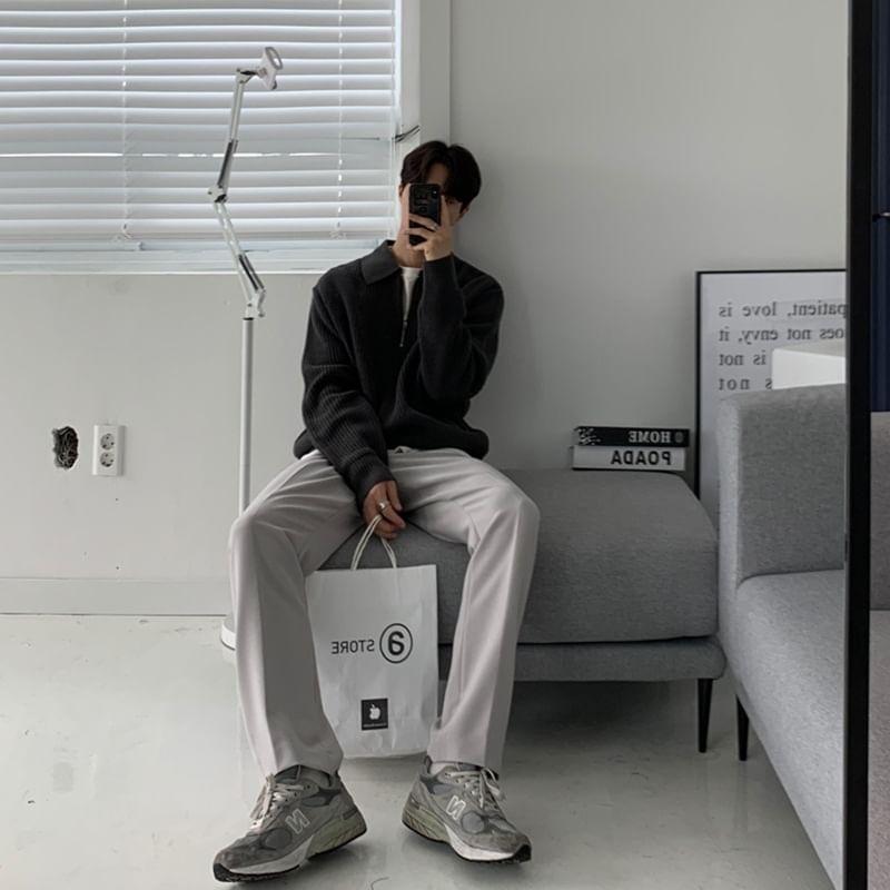 Collared Half Zip Sweater Product Image