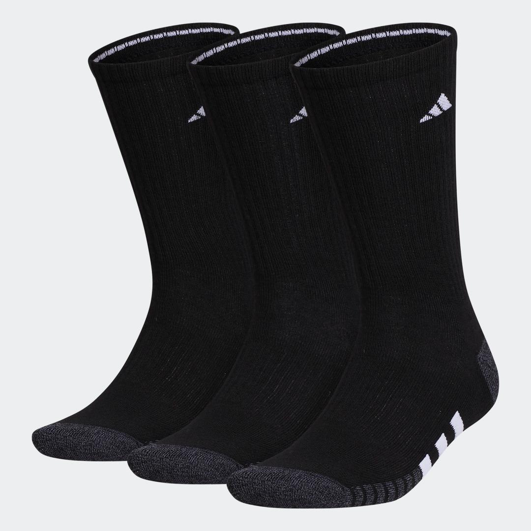 Men's adidas Cushioned 3.0 3-Pack Crew Socks, Size: 12-15, Black Product Image
