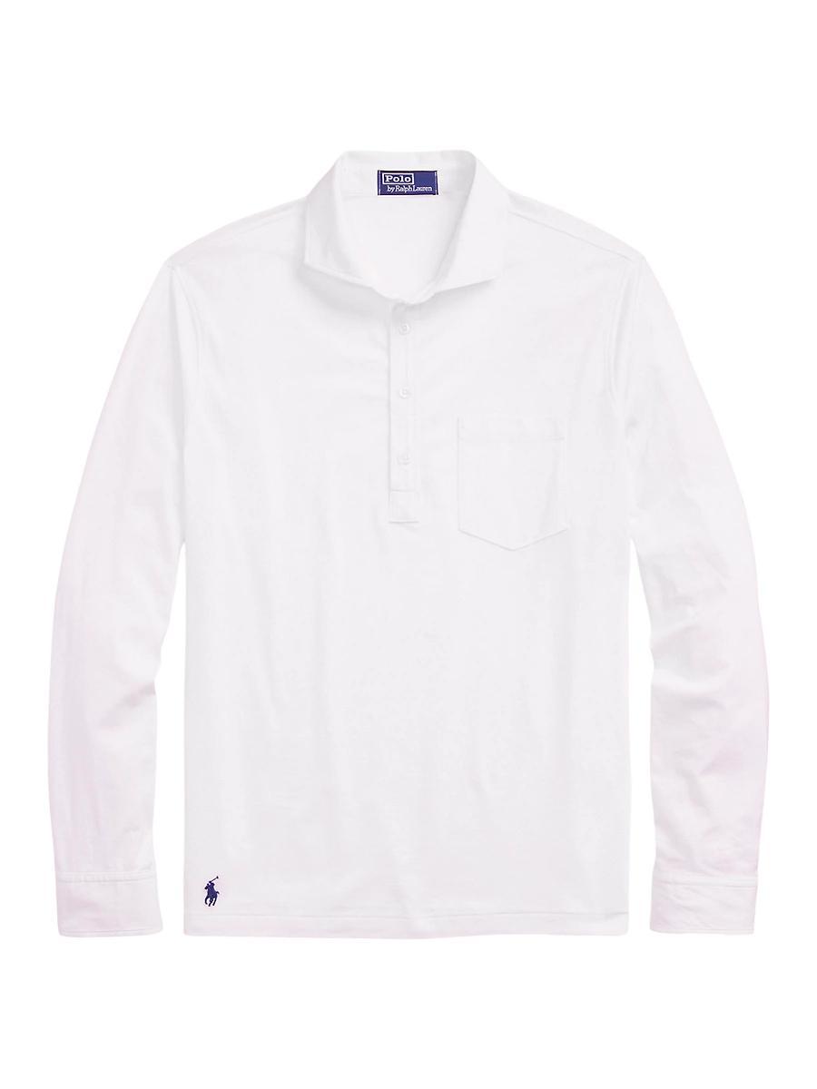 Mens Lisle Cotton Long-Sleeve Polo Shirt Product Image