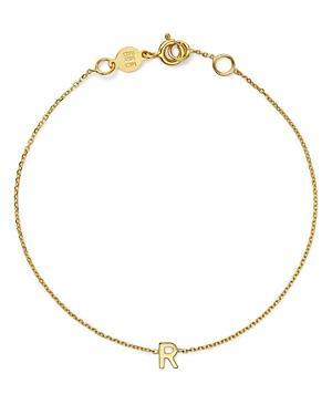 Womens 14K Yellow Gold Initial Charm Bracelet Product Image