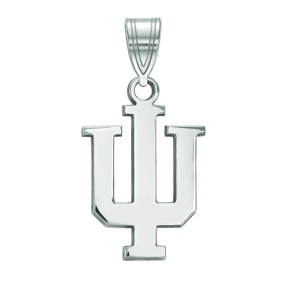 LogoArt Indiana Hoosiers Sterling Silver Rhodium Plated Medium Pendant, Women's, Size: 23 mm Product Image