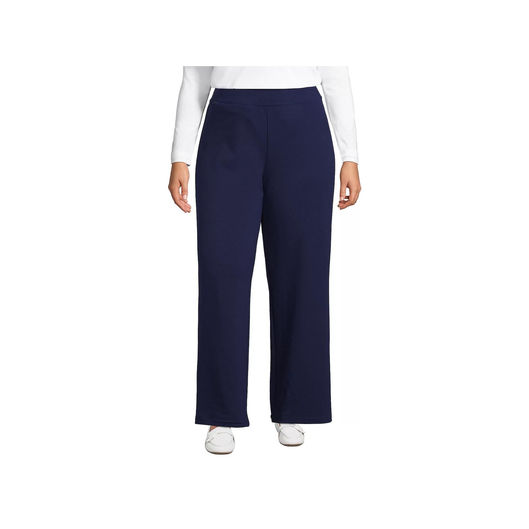 Plus Size Lands' End Starfish Mid Rise Wide Leg Pull On Pants, Women's, Size: 1XL, Spiced Rhubarb Product Image