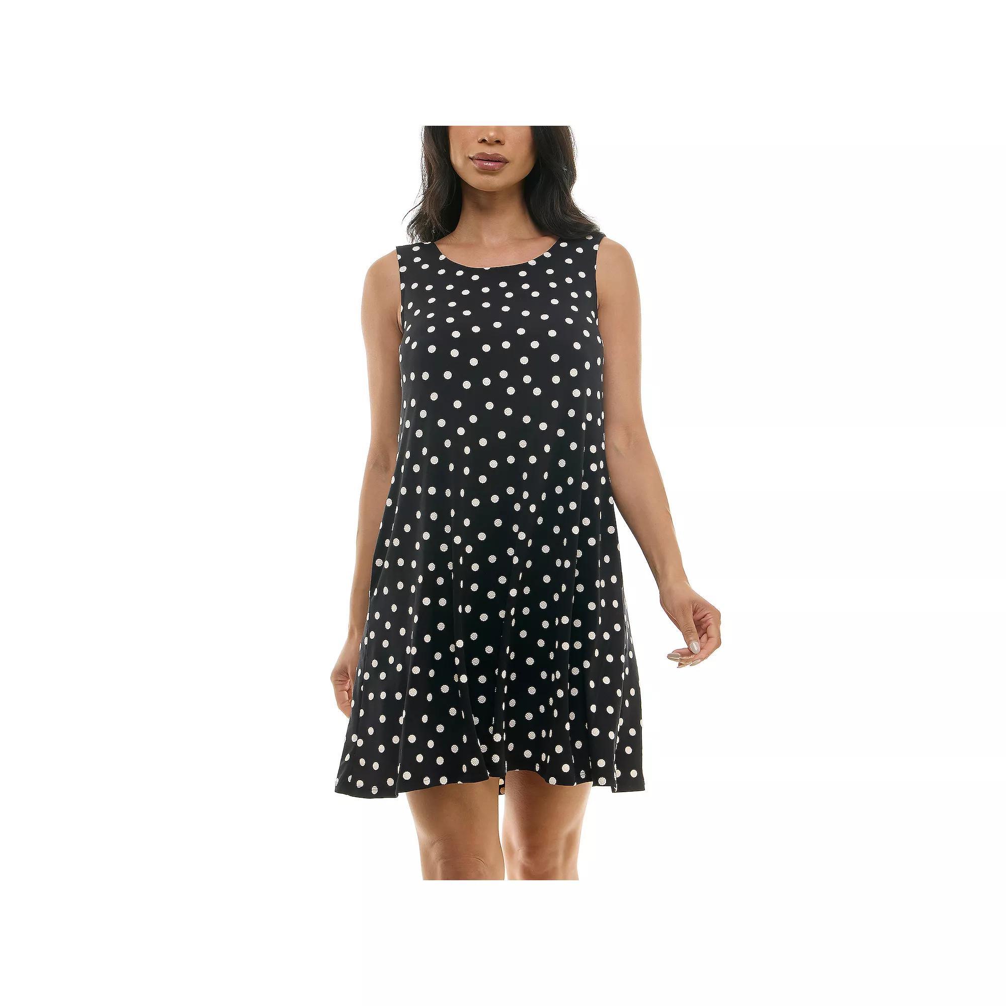 Women's Nina Leonard Floral Swing Dress, Size: Small, Blue Team Product Image