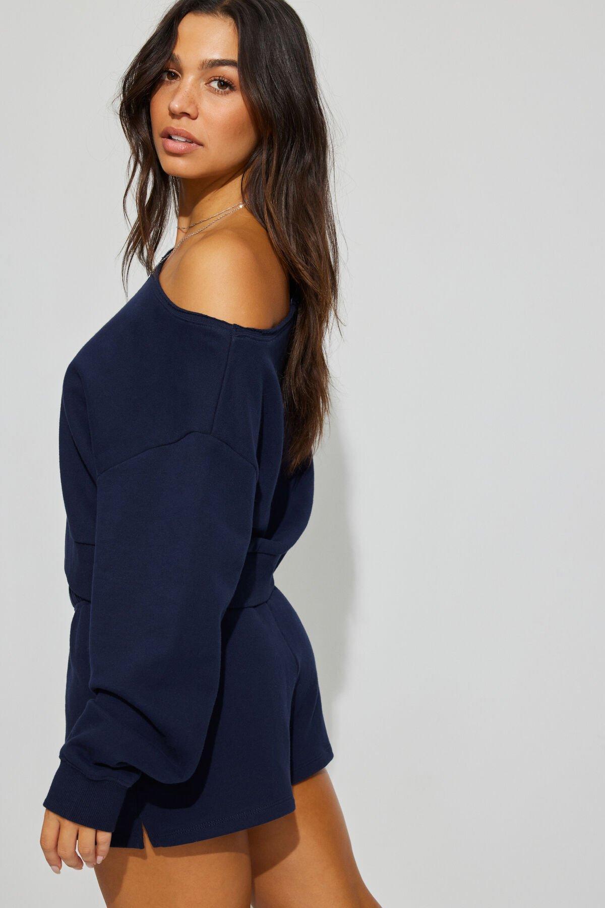 SoftTerry Off Shoulder Sweatshirt Product Image