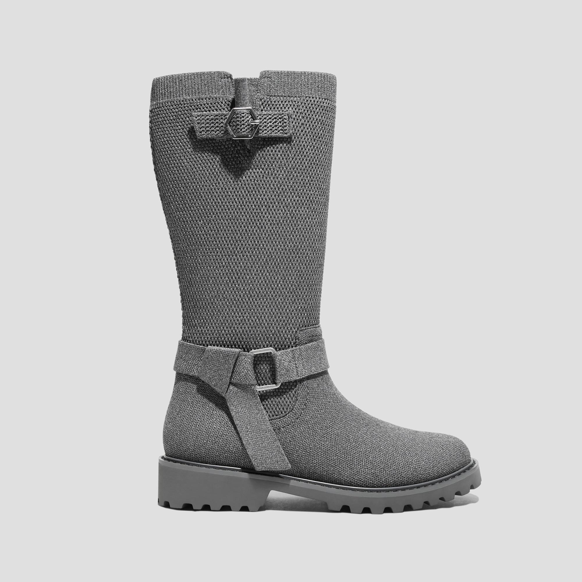 Round-Toe Mid-Calf Biker Boots (Faith) Product Image